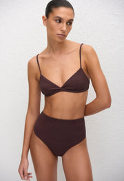 High Waist Brief - Aubergine Crinkle - Matteau
